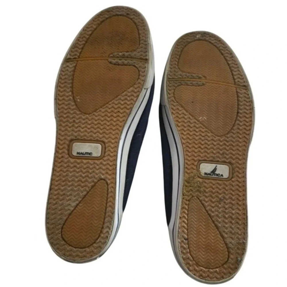 Men's Nautica Blue Canvas Boat Shoes Standard 10.5 with White‎ Accents